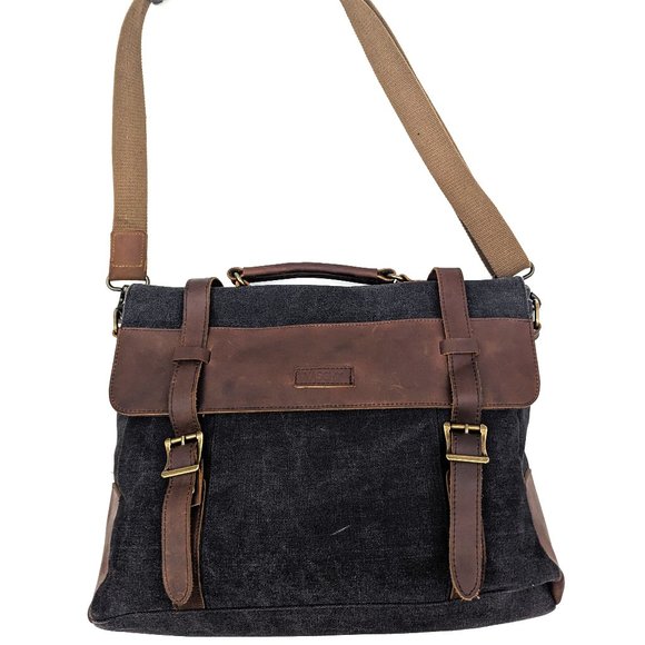 Brown and Black Messenger Bag - Picture 3 of 15